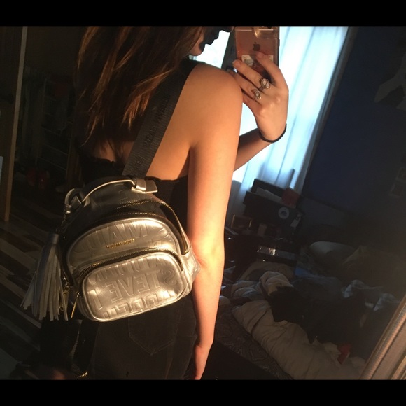 Steve Madden Handbags - Steve Madden Silver Backpack NEW